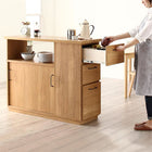 キッチンカウンター 日本製 完成品 両面収納 間仕切り オークナチュラル