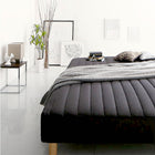 マットレスベッド セミダブル ボンネルコイルマットレスタイプ・脚の長さ 22cm カバーリング 脚付き ホワイト/サイレントブラック