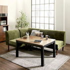 こたつ ソファ リビングダイニング 4点セット テーブル+2人掛けソファ1脚+1人掛けソファ1脚+コーナーソファ1脚 W120 高さ調節