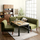 こたつ ソファ リビングダイニング 5点セット テーブル+2人掛けソファ1脚+1人掛けソファ2脚+コーナーソファ1脚 W120 高さ調節