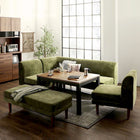 こたつ ソファ リビングダイニング 6点セット テーブル+2人掛けソファ1脚+1人掛けソファ2脚+コーナーソファ1脚+ベンチ1脚 W120 高さ調節