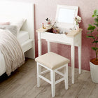 ドレッサー&スツールセット 天然木 完成品 コンパクト デスク