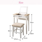 ドレッサー&スツールセット 天然木 完成品 コンパクト デスク