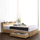 シングルベッド 引き出し ベッド 収納 スタンダードボンネルコイル 古木風