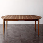 伸長式ダイニングテーブル単品  W160-210 天然木 ウォールナット  オーバル