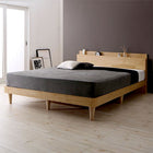 すのこベッド スタンダードボンネルコイルマットレス付き セミダブル 棚・コンセント