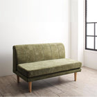 ダイニングソファ 2人掛け モスグリーン/ナチュラル