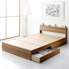 収納 ベッド ベットフレームのみ マットレス無し セミダブル 棚 コンセント付き 引き出し 2杯