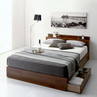 すのこベッド 収納 スタンダードボンネルコイルマットレス付き シングル ウォルナットブラウン/ホワイト