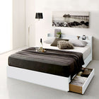 すのこベッド 収納 スタンダードボンネルコイルマットレス付き シングル ホワイト/ホワイト