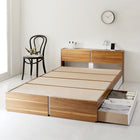 ベッド 収納 プレミアムポケットコイルマットレス付き シングル 棚・コンセント