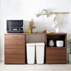 キッチンカウンター 2点セット 引き出し+レンジ台 日本製完成品 幅180cm 木目調ワイド