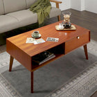 ローテーブル W105 天然木マホガニー材 北欧 収納