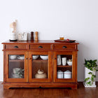 キャビネット 天然木 マホガニー アンティーク調 アジアン