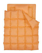 羽根布団8点セット ベッドタイプ&和タイプ シングル8点セット 3年保証 新20色 ベッドタイプ/シングル/サニーオレンジ