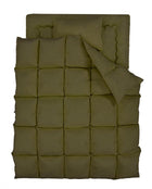 羽根布団8点セット ベッドタイプ&和タイプ シングル8点セット 3年保証 新20色 ベッドタイプ/シングル/オリーブグリーン