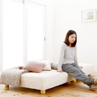 マットレスベッド ショート丈分割式 国産ポケット ベッドパッド・シーツセット付き セミダブル ショート丈 脚7cm