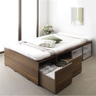 布団ベッド 収納 大容量 シングル 薄型スタンダードボンネルコイル 引出し2杯 ハイタイプ