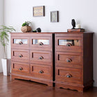 チェスト 幅101 天然木 マホガニー アンティーク調 アジアン