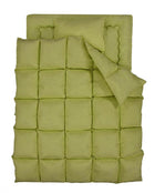 羽根布団8点セット ベッドタイプ&和タイプ シングル8点セット 3年保証 新20色 ベッドタイプ/シングル/モスグリーン