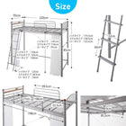 高さが選べる宮付きパイプロフトベッド ミドルタイプ シングル