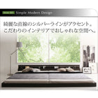 モダンライト・コンセント付き国産フロアベッド 国産ポケットコイルマットレス ダブル