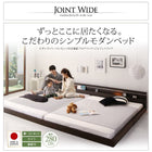 モダンライト・コンセント付き国産フロアベッド 国産ポケットコイルマットレス ワイドK190