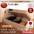 収納ベッド ガス圧式跳ね上げ フランスベッド マルチラススーパースプリング 横開き セミダブル 深さラージ