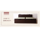 収納畳ベッド 照明・棚付きガス圧式跳ね上げ 国産タイプ 縦開き・ベッドガードなし セミダブル 深さラージ