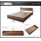 ベッド 収納付 セミダブル ウォルナット柄 プレミアムボンネルコイルマットレス付き