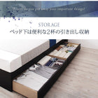 収納ベッドシングル 国産カバーポケットコイルマットレス付き