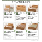 セミダブル 畳ベッド 棚・照明・ 引出4杯付 ベッド