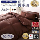 羽毛掛布団 単品 シングル 日本製 防カビ 消臭 フランス産 ホワイトダックダウン エクセルゴールドラベル