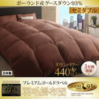 羽毛掛布団 単品 セミダブル ポーランド産 グースダウン 最高級羽毛93% プレミアムゴールドラベル