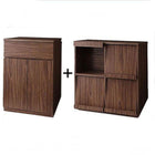 キャビネット + フラップチェスト 2点セット シンプルモダンリビングシリーズ