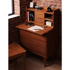 チーク ライティングデスク おしゃれ 天然木チーク材 北欧アンティーク風 リビング収納 W70