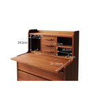 チーク ライティングデスク おしゃれ 天然木チーク材 北欧アンティーク風 リビング収納 W70