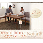 こたつテーブル単品 4尺長方形(80×120cm) 高さ調整4段階 天然木ウォールナット