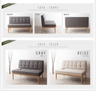 ダイニングソファ 単品 右アーム 2P モダン