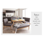 ダイニングソファ 単品 右アーム 2P モダン