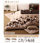 こたつ用掛布団 単品 正方形(75×75cm) スウェード調 フラワー