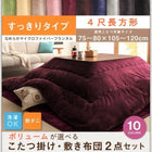 こたつ 掛け 敷布団 2点セット すっきりタイプ 4尺 長方形 80×120 天板対応 マイクロファイバーフランネル