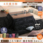 こたつ 掛け敷布団 2点セット 4尺 長方形 80×120 天板対応 防ダニ フランネル