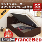 ベッド ガス式跳ね上げ セミシングル マットレス付き フランスベッド マルチラススーパースプリング 横開き 深さレギュラー