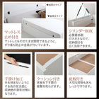 ガス圧式跳ね上げベッド 薄型スタンダードポケットコイル 縦開き セミシングル 深さレギュラー