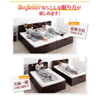 ベッド 跳ね上げ 敷ふとん対応 大容量収納 セミダブル すのこ 縦開き ヘッド付き 深さラージ お客様組立