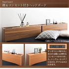 収納ベッド 三つ折りウレタン ダブル 棚・コンセント