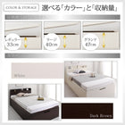 大容量収納ベッド セミダブル 深さレギュラー 国産 すのこ 跳ね上げ式