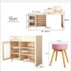 ドレッサー・スツールセット テレビも置ける キャビネット付き伸縮デスクドレッサー