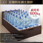 ベッド ガス式跳ね上げ セミシングル 深さラージ お客様組立 薄型スタンダードボンネルコイル 縦開き